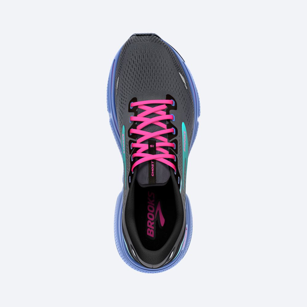 Zapatillas Running Brooks Ghost 15 Mujer Negras/Azules | CR58267