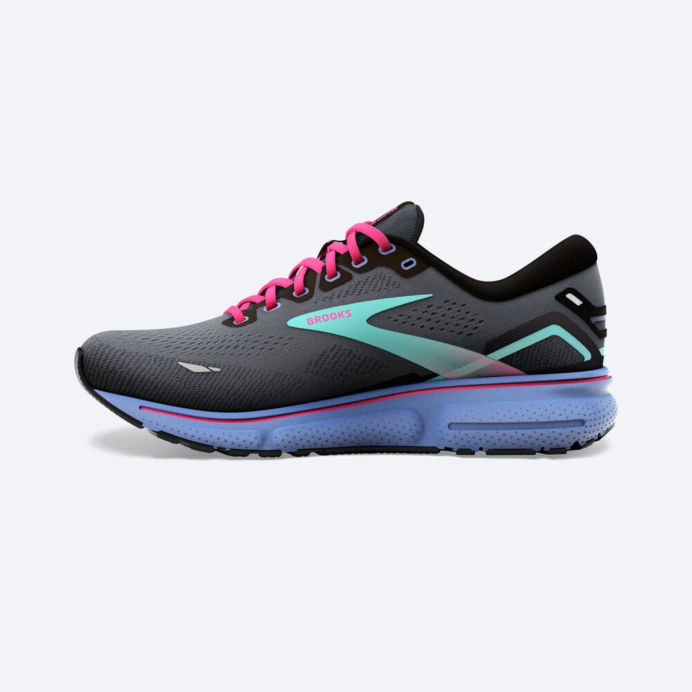 Zapatillas Running Brooks Ghost 15 Mujer Negras/Azules | CR58267