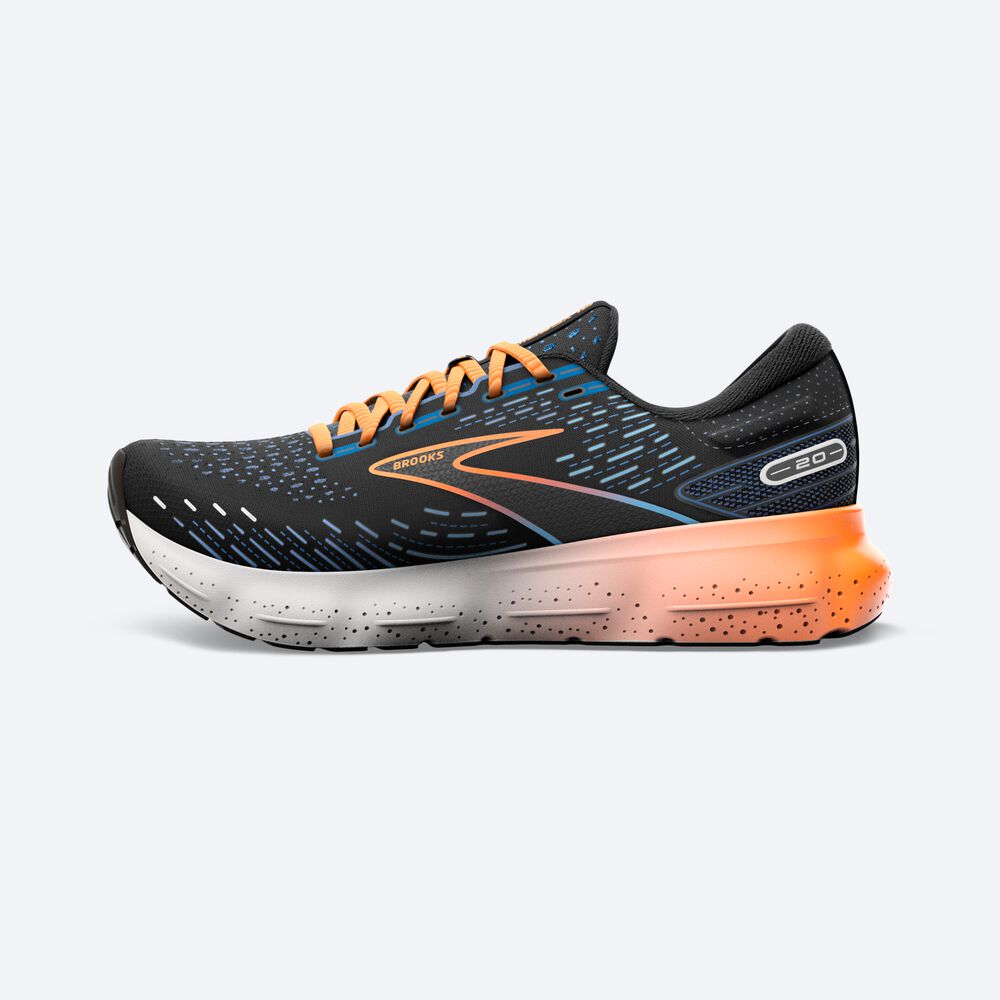 Zapatillas Running Brooks Glycerin 20 Hombre Negras/Azules/Naranjas | CR04376