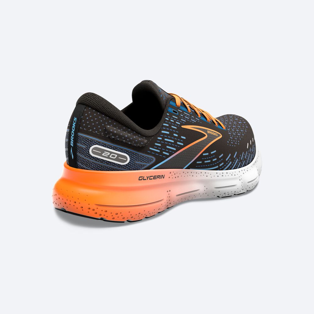 Zapatillas Running Brooks Glycerin 20 Hombre Negras/Azules/Naranjas | CR04376