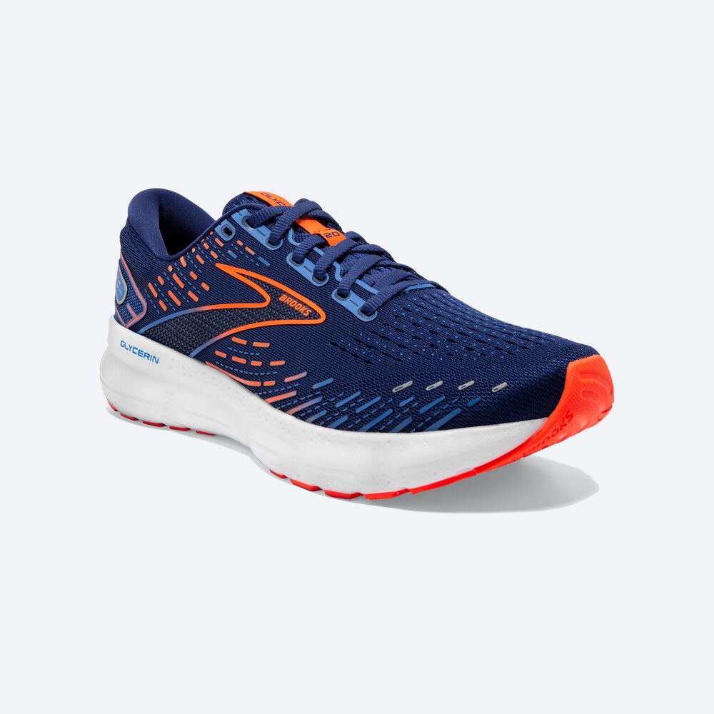 Zapatillas Running Brooks Glycerin 20 Hombre Azules/Azules/Naranjas | CR34605