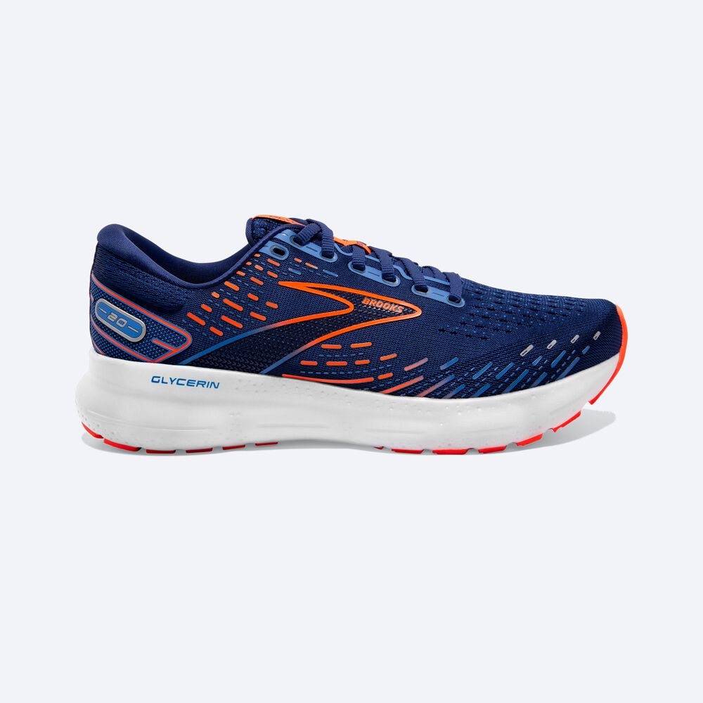 Zapatillas Running Brooks Glycerin 20 Hombre Azules/Azules/Naranjas | CR34605