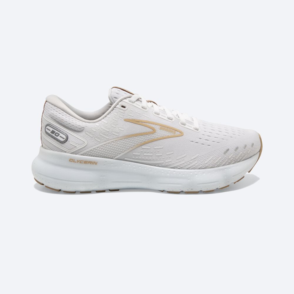 Zapatillas Running Brooks Glycerin 20 Hombre Blancas/Kaki | CR49061