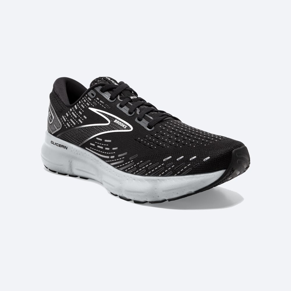 Zapatillas Running Brooks Glycerin 20 Hombre Negras/Blancas | CR53871