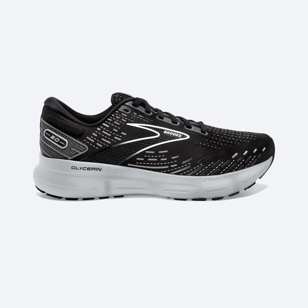 Zapatillas Running Brooks Glycerin 20 Hombre Negras/Blancas | CR53871