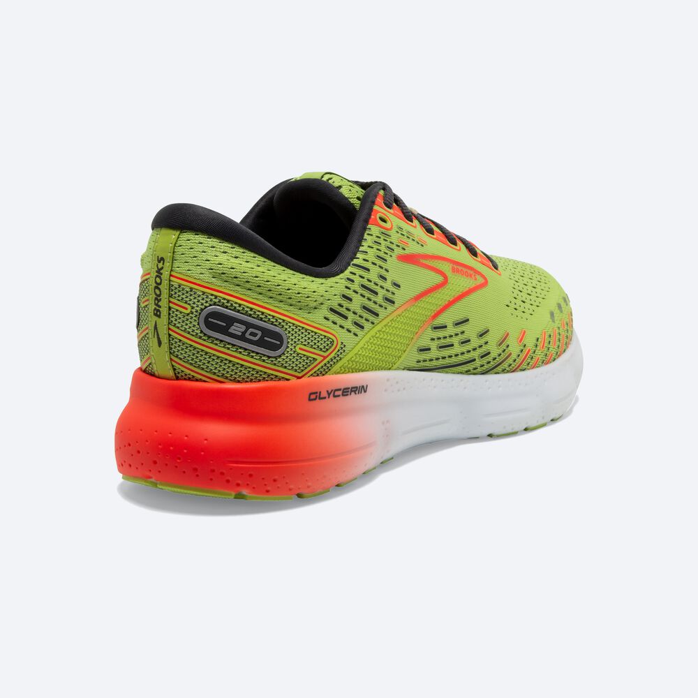 Zapatillas Running Brooks Glycerin 20 Hombre Verde Claro/Rojas | CR60187