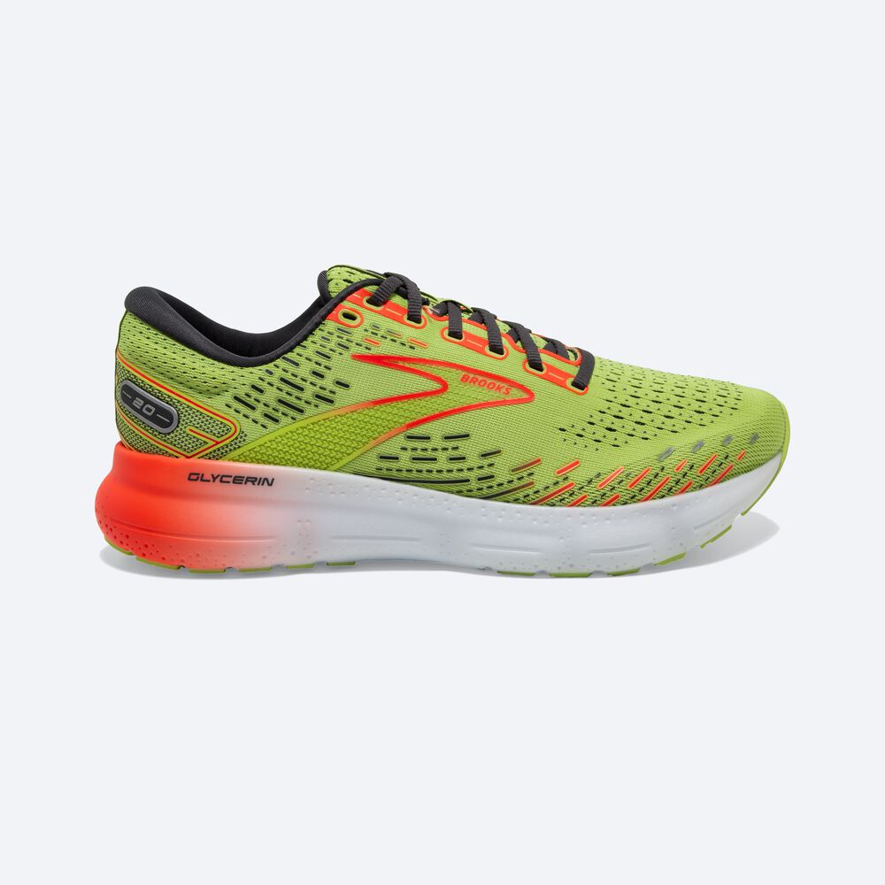 Zapatillas Running Brooks Glycerin 20 Hombre Verde Claro/Rojas | CR60187