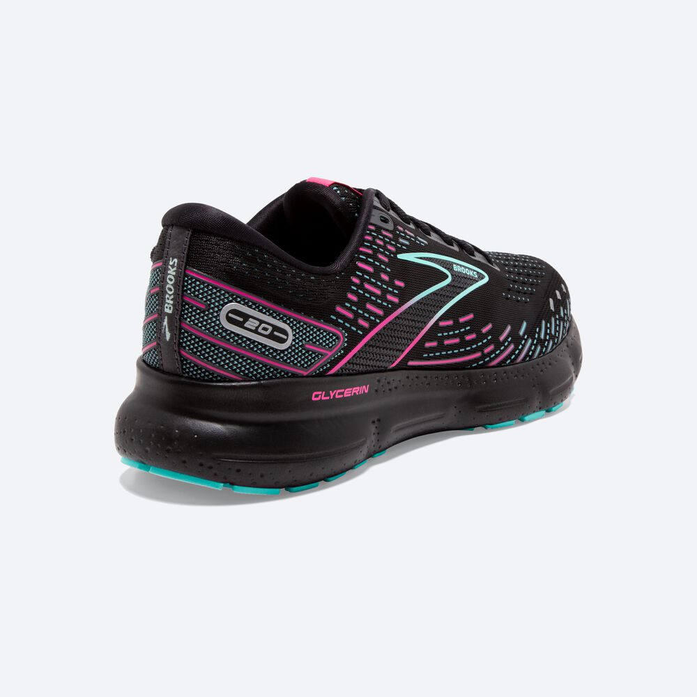 Zapatillas Running Brooks Glycerin 20 Mujer Negras/Azules/Claro Rosas | CR15063