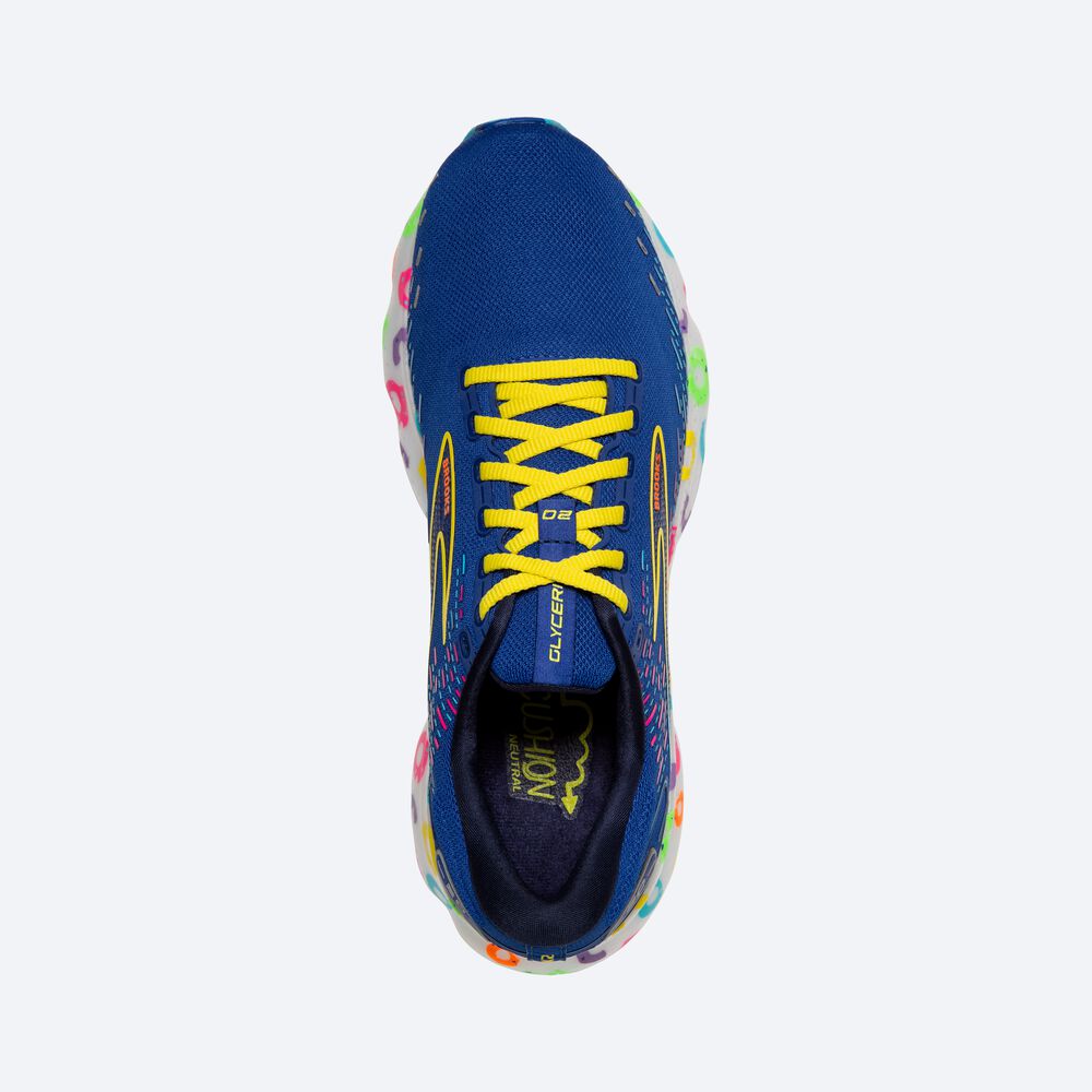 Zapatillas Running Brooks Glycerin 20 Mujer Azules/Azul Marino/Amarillo | CR25461