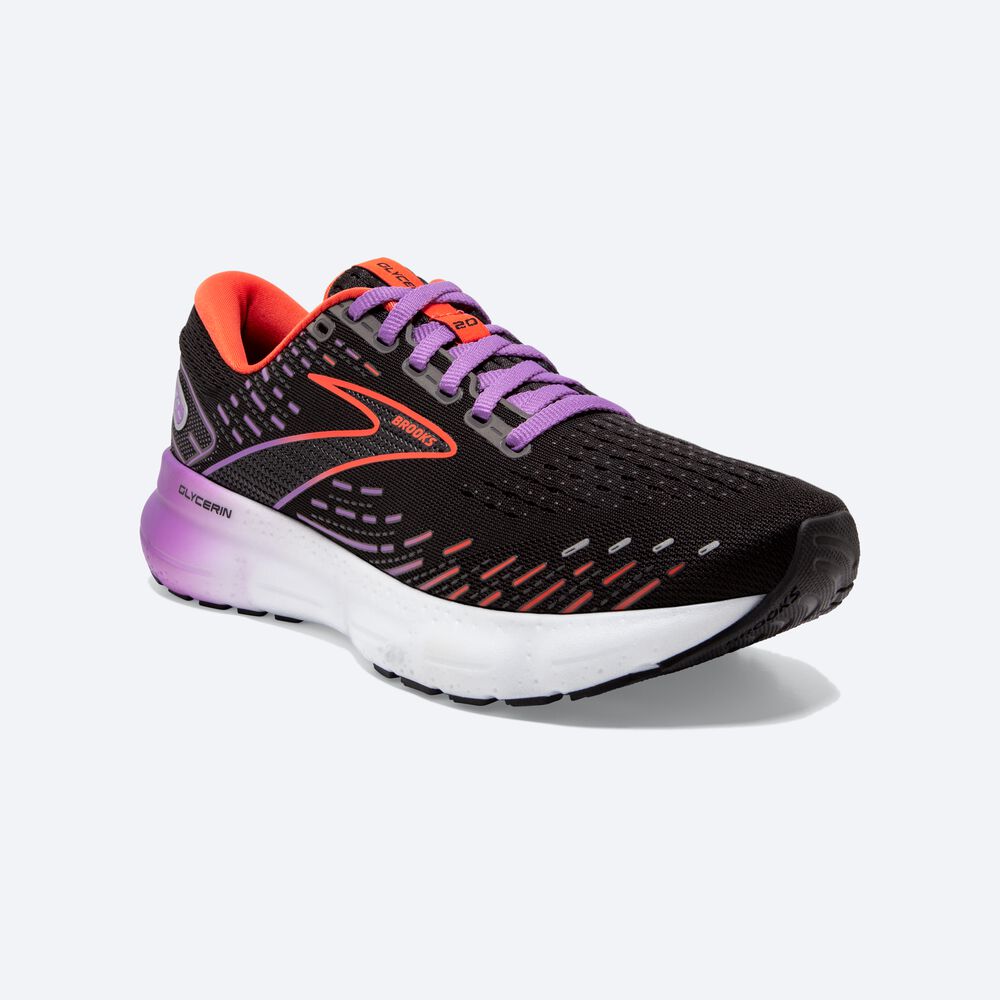 Zapatillas Running Brooks Glycerin 20 Mujer Negras/Flores | CR90283