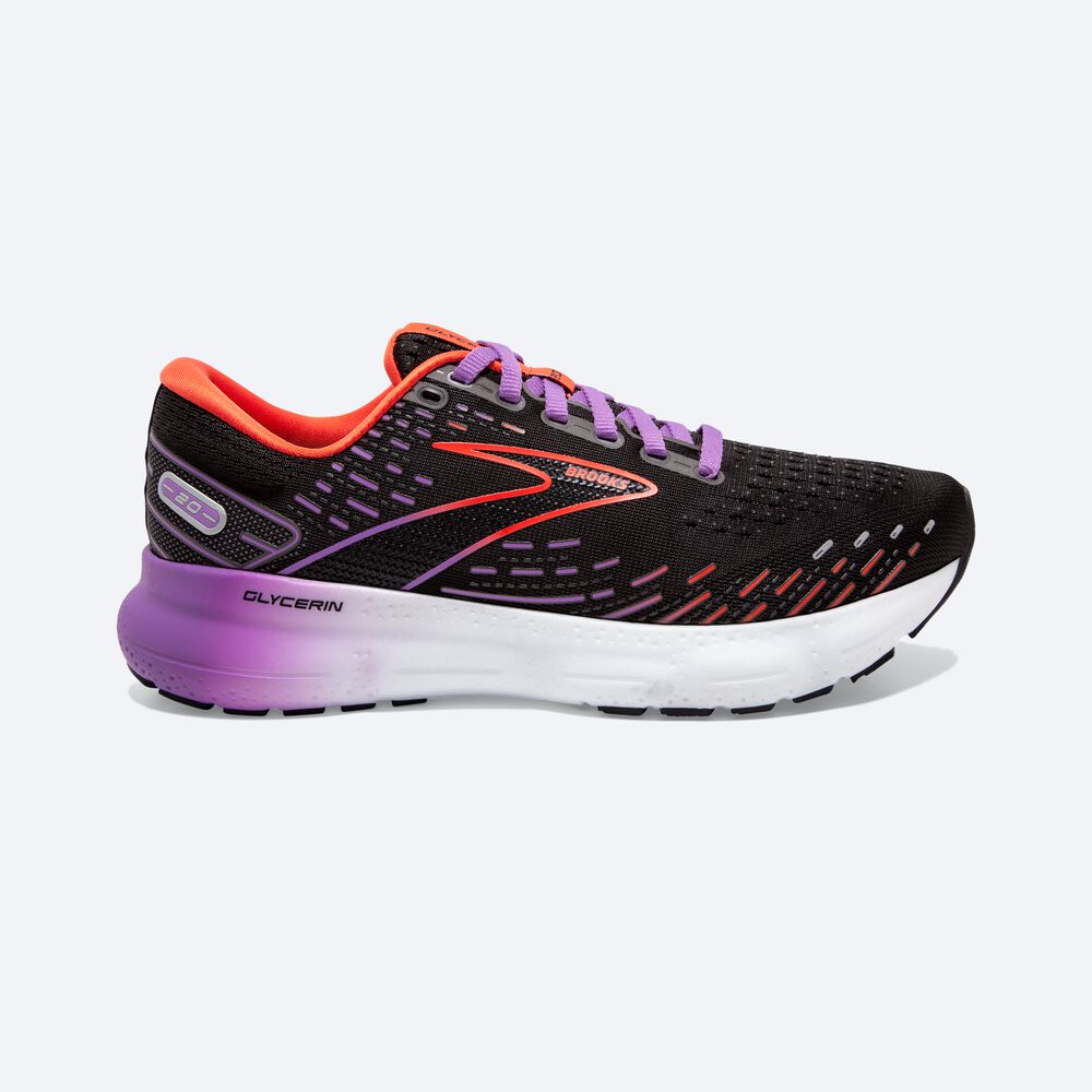 Zapatillas Running Brooks Glycerin 20 Mujer Negras/Flores | CR90283