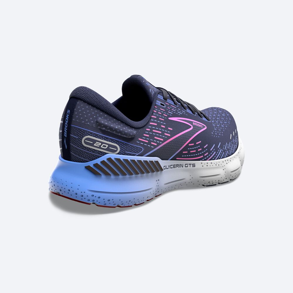 Zapatillas Running Brooks Glycerin GTS 20 Mujer Azul Marino/Azules/Rosas | CR57360