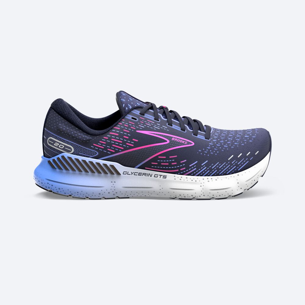 Zapatillas Running Brooks Glycerin GTS 20 Mujer Azul Marino/Azules/Rosas | CR57360