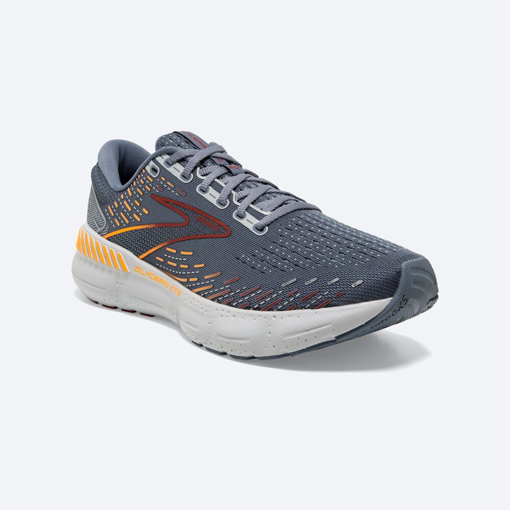 Zapatillas Running Brooks Glycerin GTS 20 Hombre Gris/Rojas/Naranjas | CR64891