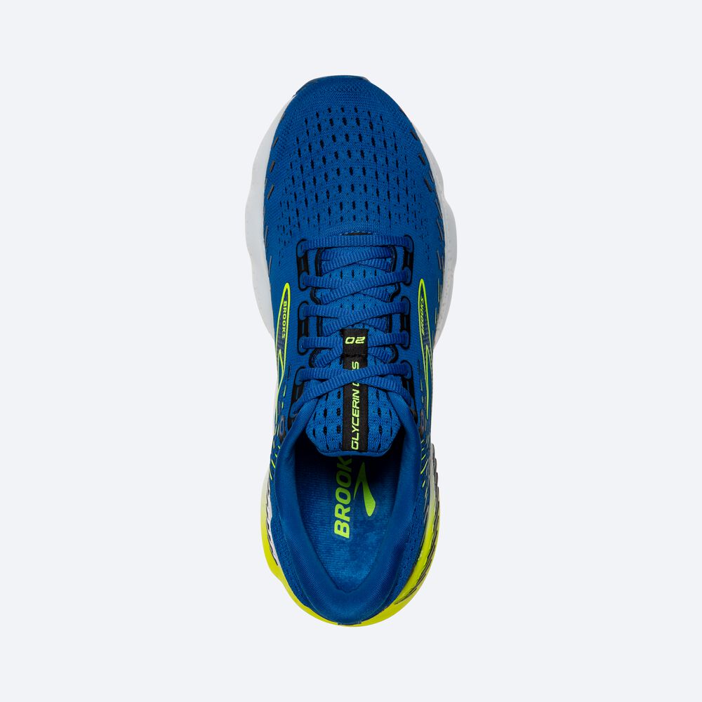 Zapatillas Running Brooks Glycerin GTS 20 Hombre Azules/Blancas | CR65049