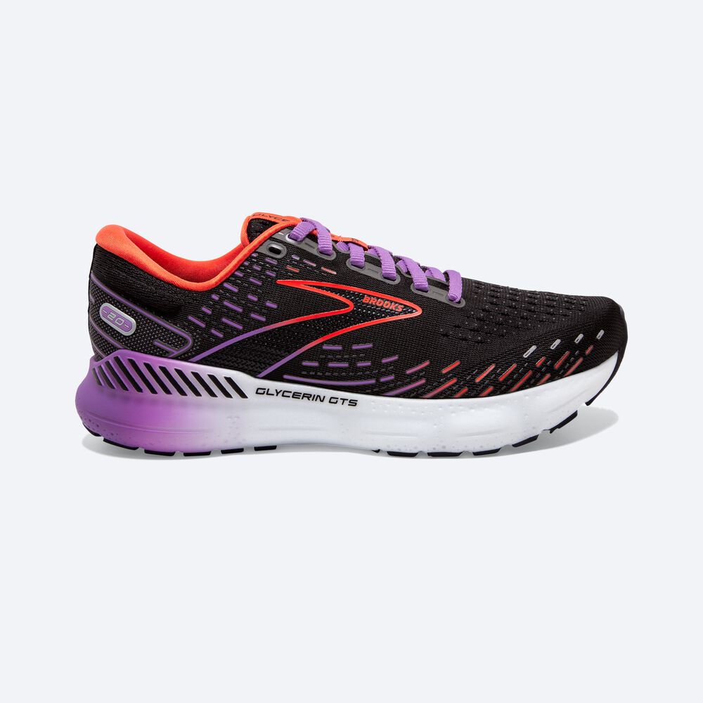 Zapatillas Running Brooks Glycerin GTS 20 Mujer Negras/Flores | CR74093