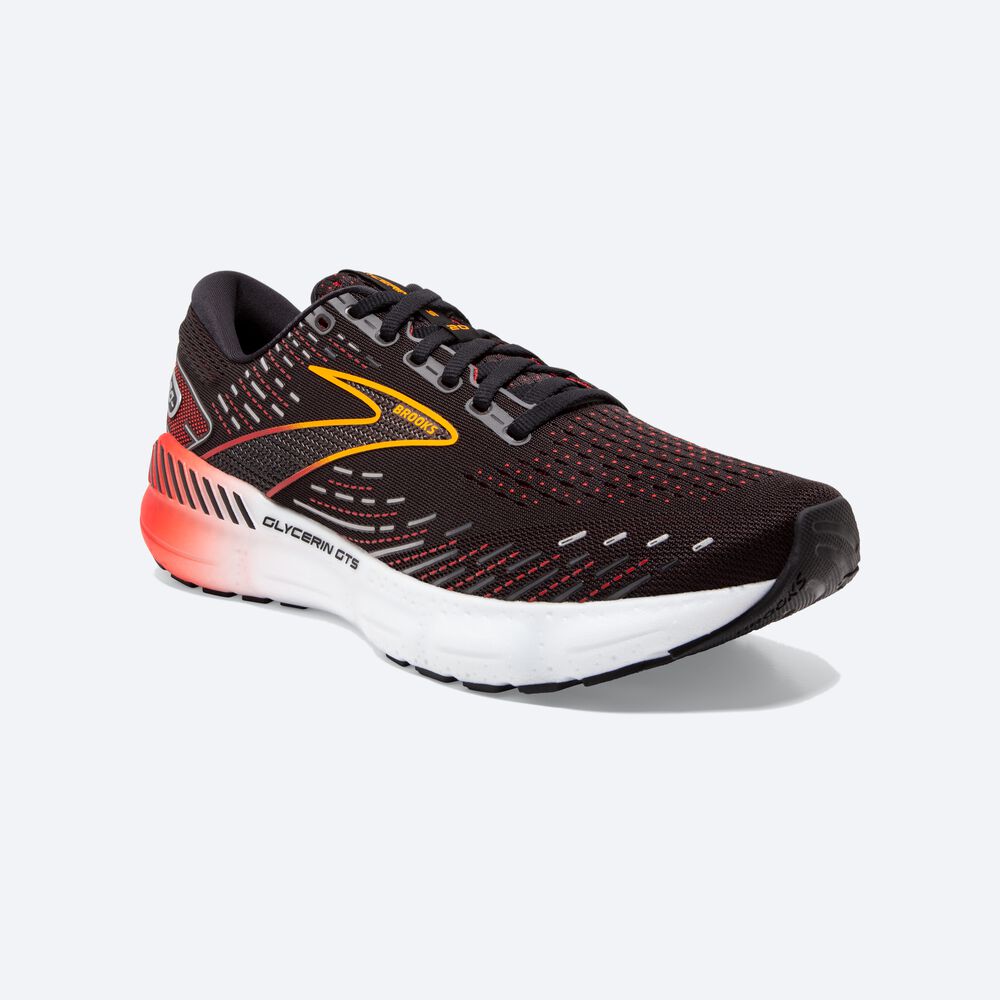 Zapatillas Running Brooks Glycerin GTS 20 Hombre Negras/Rojas | CR98517