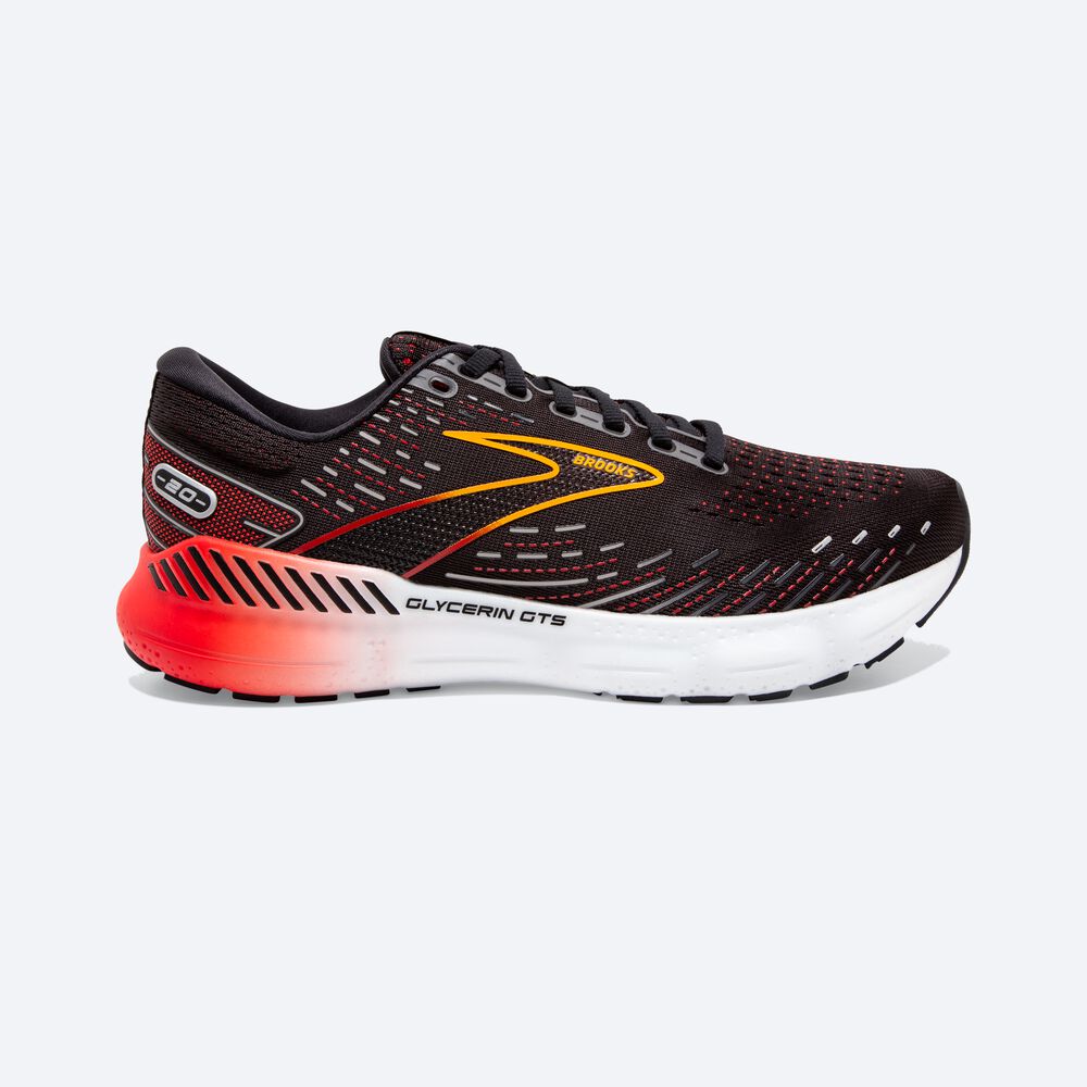 Zapatillas Running Brooks Glycerin GTS 20 Hombre Negras/Rojas | CR98517