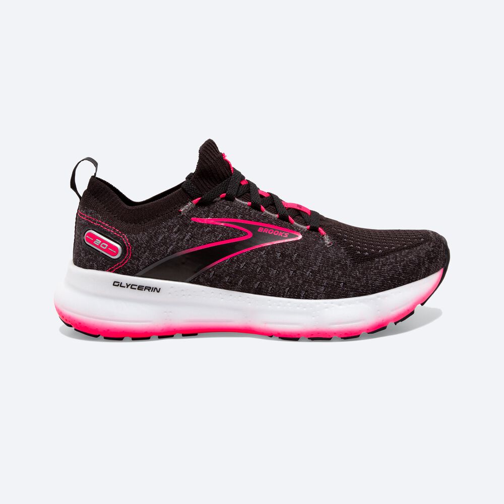 Zapatillas Running Brooks Glycerin StealthFit 20 Mujer Negras/Rosas | CR14356