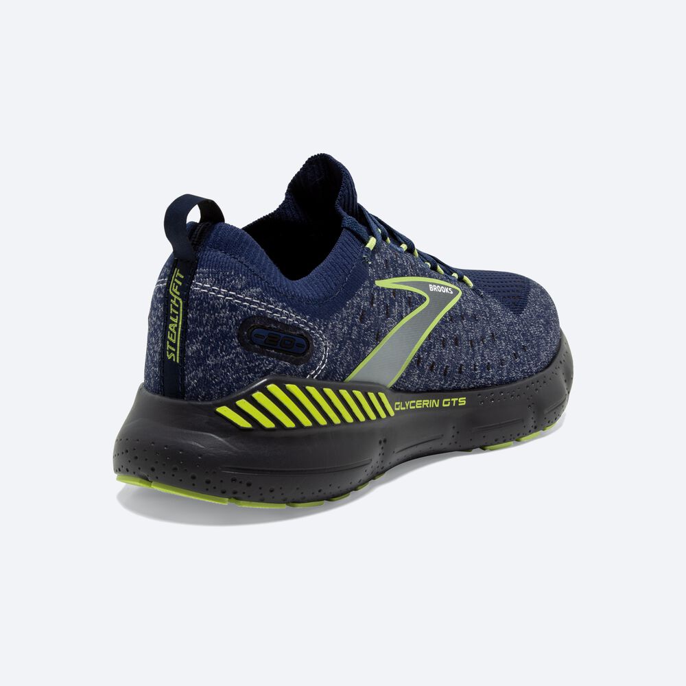 Zapatillas Running Brooks Glycerin StealthFit GTS 20 Hombre Azules/Verde Claro | CR20861