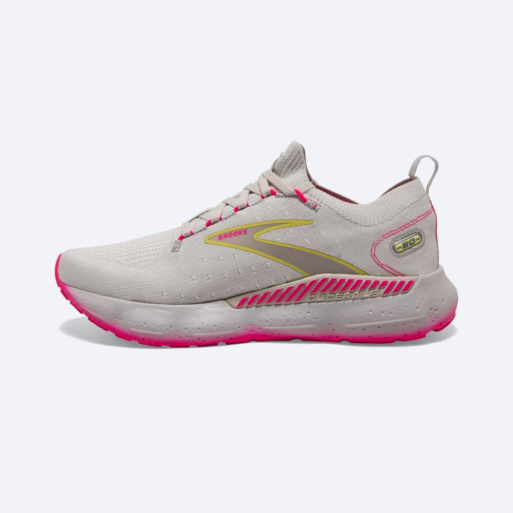 Zapatillas Running Brooks Glycerin StealthFit GTS 20 Mujer Gris/Amarillo/Rosas | CR41629