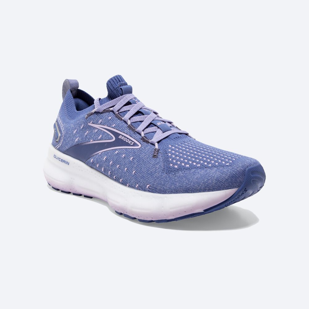 Zapatillas Running Brooks Glycerin StealthFit 20 Mujer Azules/Blancas | CR96137