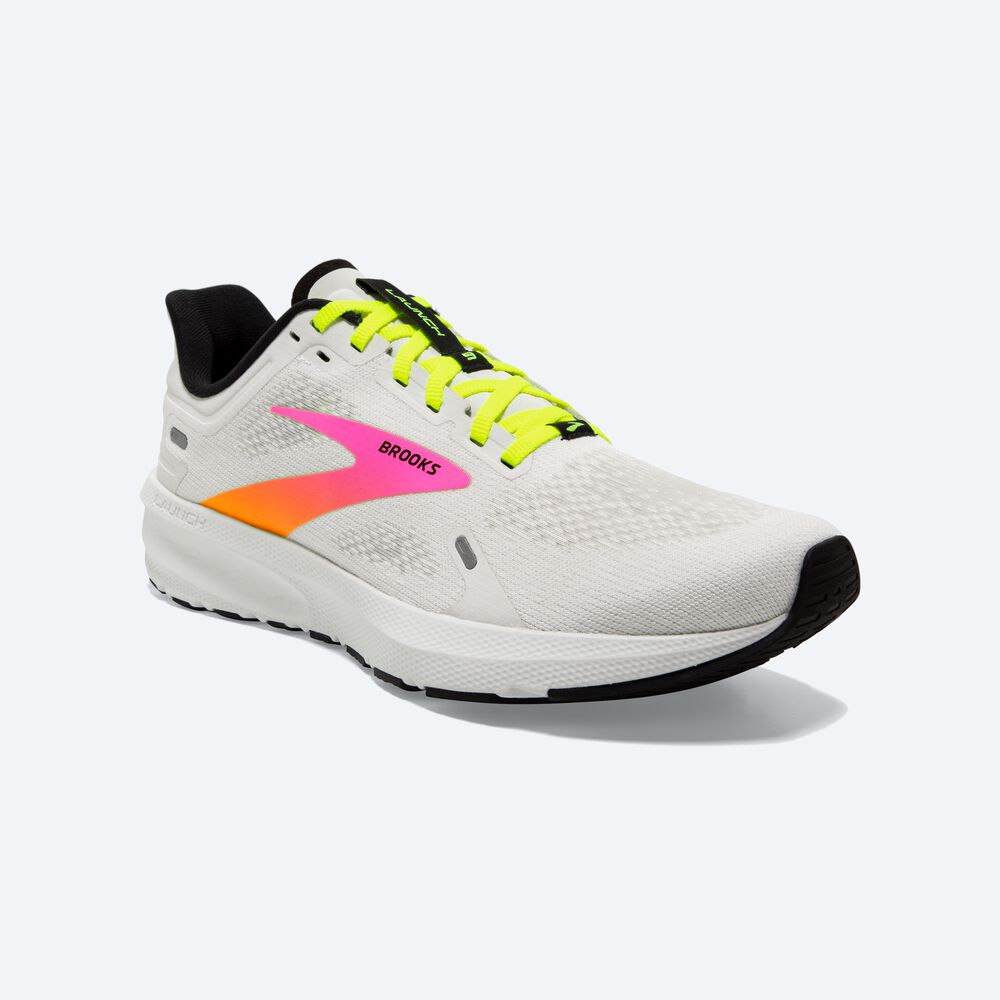 Zapatillas Running Brooks Launch 9 Hombre Blancas/Rosas | CR17983