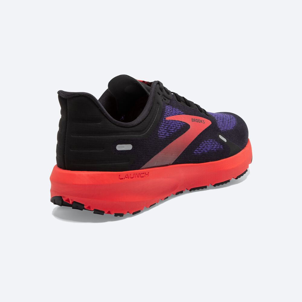 Zapatillas Running Brooks Launch 9 Hombre Negras/Azules Oscuro/Rojas | CR42956