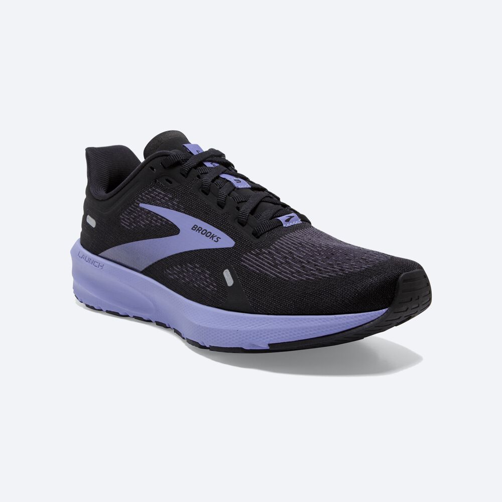 Zapatillas Running Brooks Launch 9 Mujer Negras/Moradas | CR30187