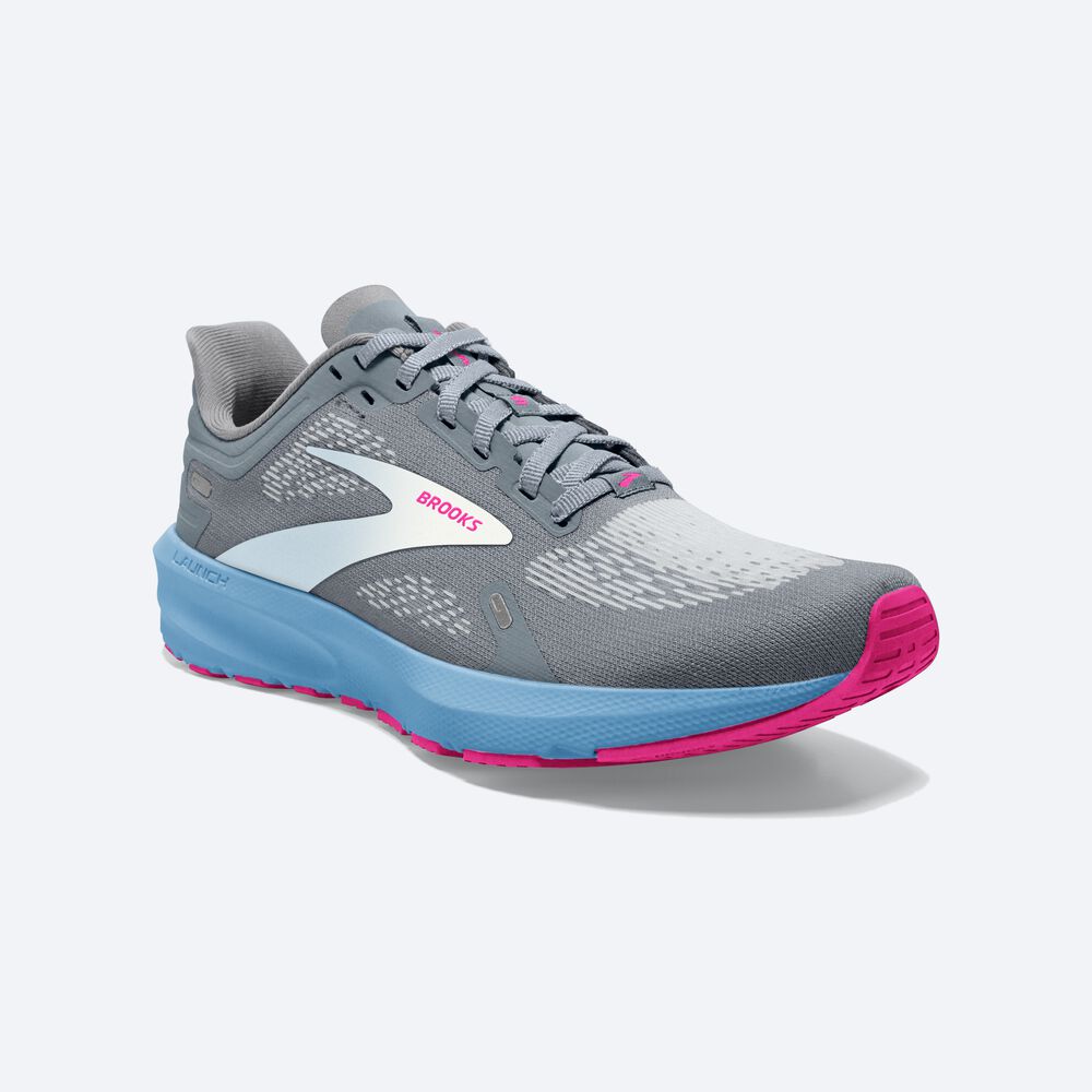 Zapatillas Running Brooks Launch 9 Mujer Gris/Azules/Rosas | CR46031