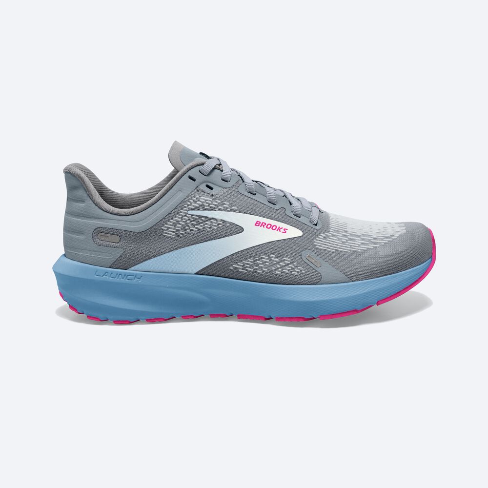 Zapatillas Running Brooks Launch 9 Mujer Gris/Azules/Rosas | CR46031