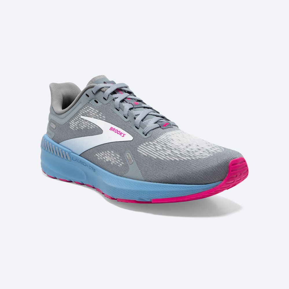 Zapatillas Running Brooks Launch GTS 9 Mujer Gris/Azules/Rosas | CR49280