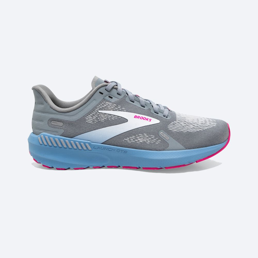 Zapatillas Running Brooks Launch GTS 9 Mujer Gris/Azules/Rosas | CR49280