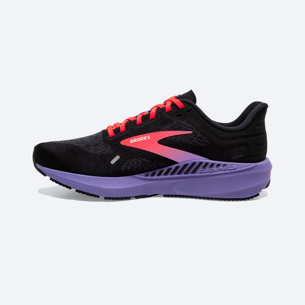 Zapatillas Running Brooks Launch GTS 9 Mujer Negras/Coral/Moradas | CR67184