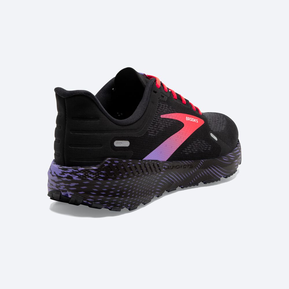 Zapatillas Running Brooks Launch GTS 9 Mujer Negras/Coral/Moradas | CR67184