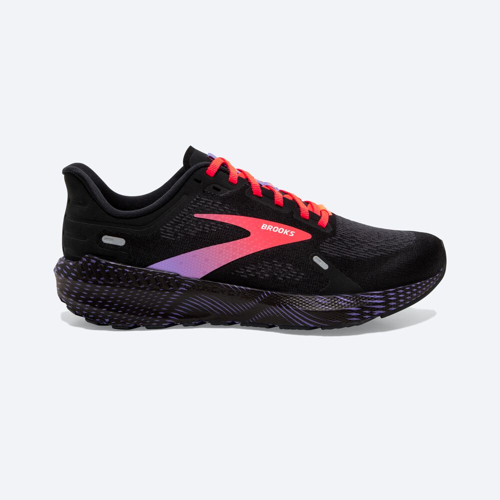 Zapatillas Running Brooks Launch GTS 9 Mujer Negras/Coral/Moradas | CR67184