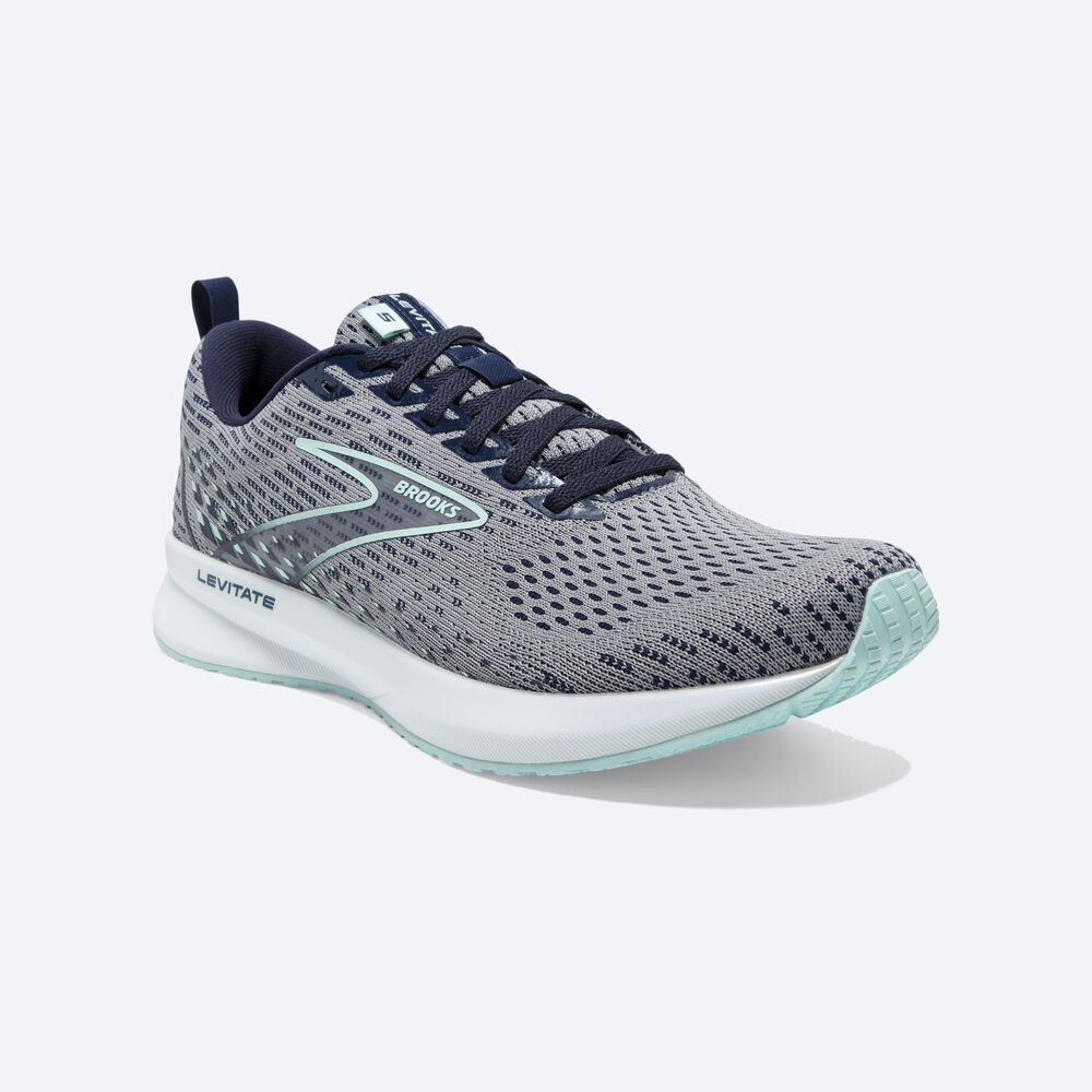 Zapatillas Running Brooks Levitate 5 Mujer Gris/Azul Marino/Azules | CR32048