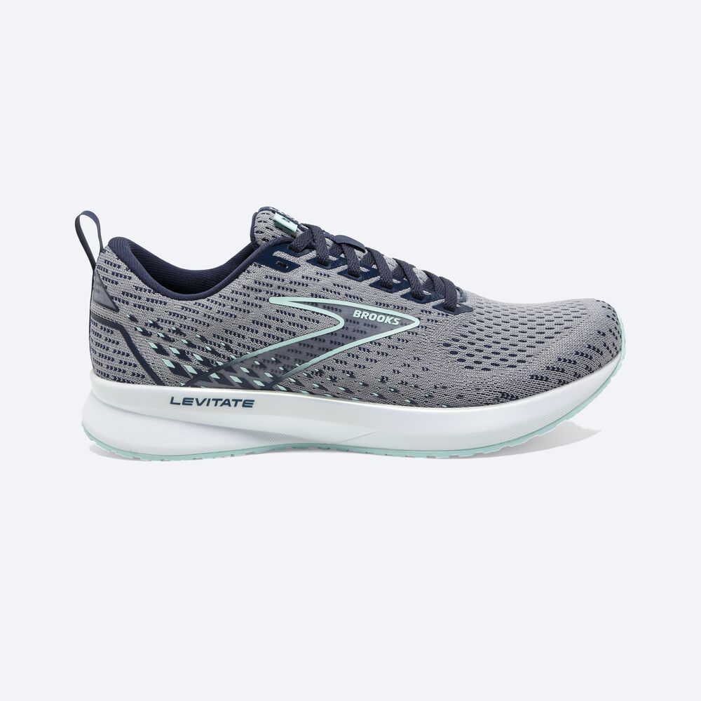 Zapatillas Running Brooks Levitate 5 Mujer Gris/Azul Marino/Azules | CR32048