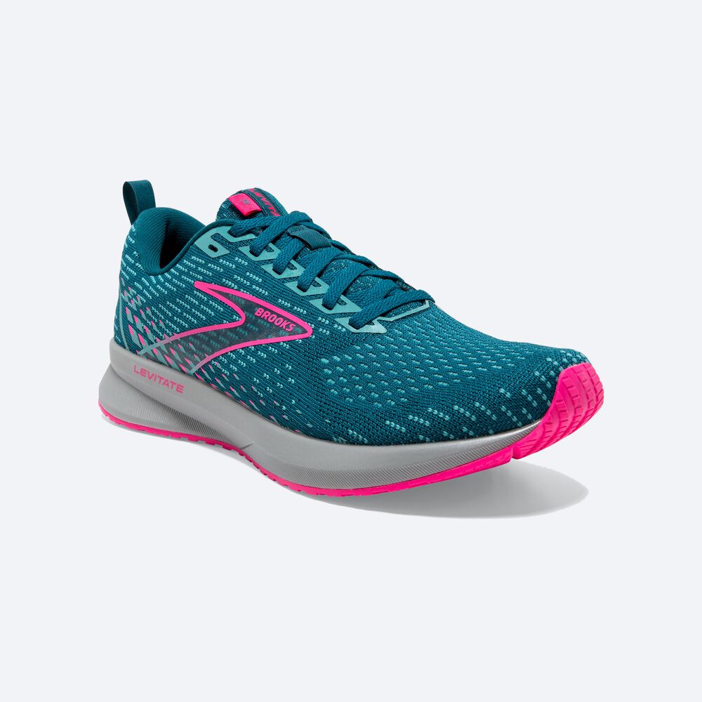 Zapatillas Running Brooks Levitate 5 Mujer Azules/Rosas | CR45016