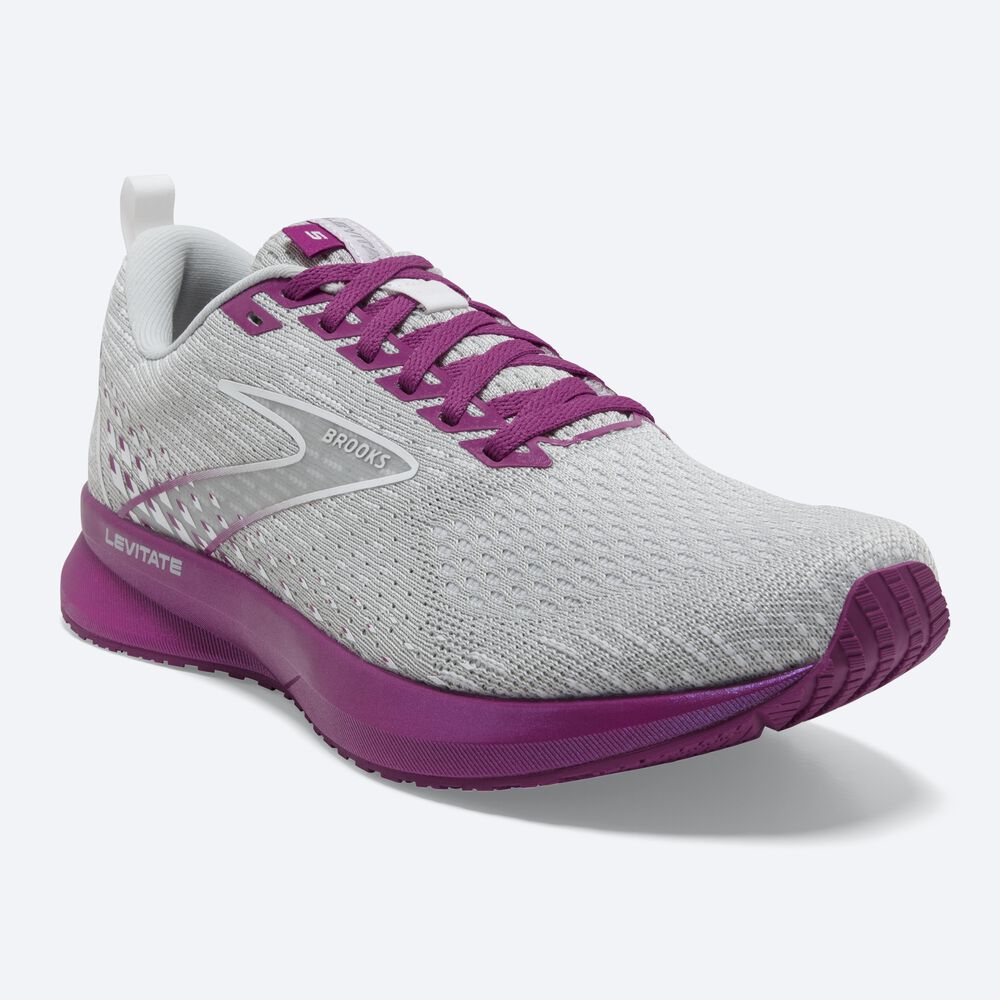 Zapatillas Running Brooks Levitate 5 Mujer Gris/Lavanda | CR52014