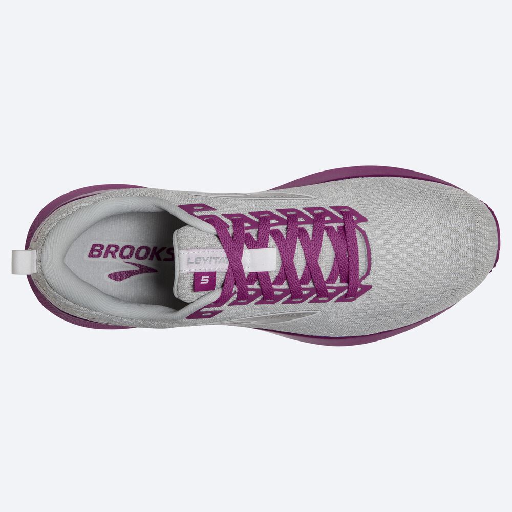 Zapatillas Running Brooks Levitate 5 Mujer Gris/Lavanda | CR52014