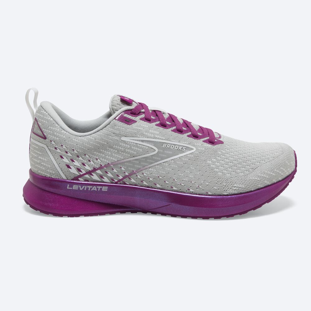 Zapatillas Running Brooks Levitate 5 Mujer Gris/Lavanda | CR52014