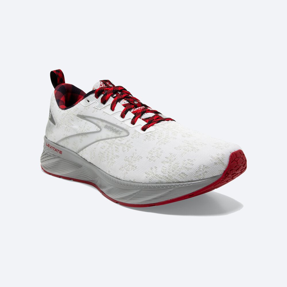 Zapatillas Running Brooks Levitate 6 Hombre Blancas/Rojas/Plateadas | CR15836