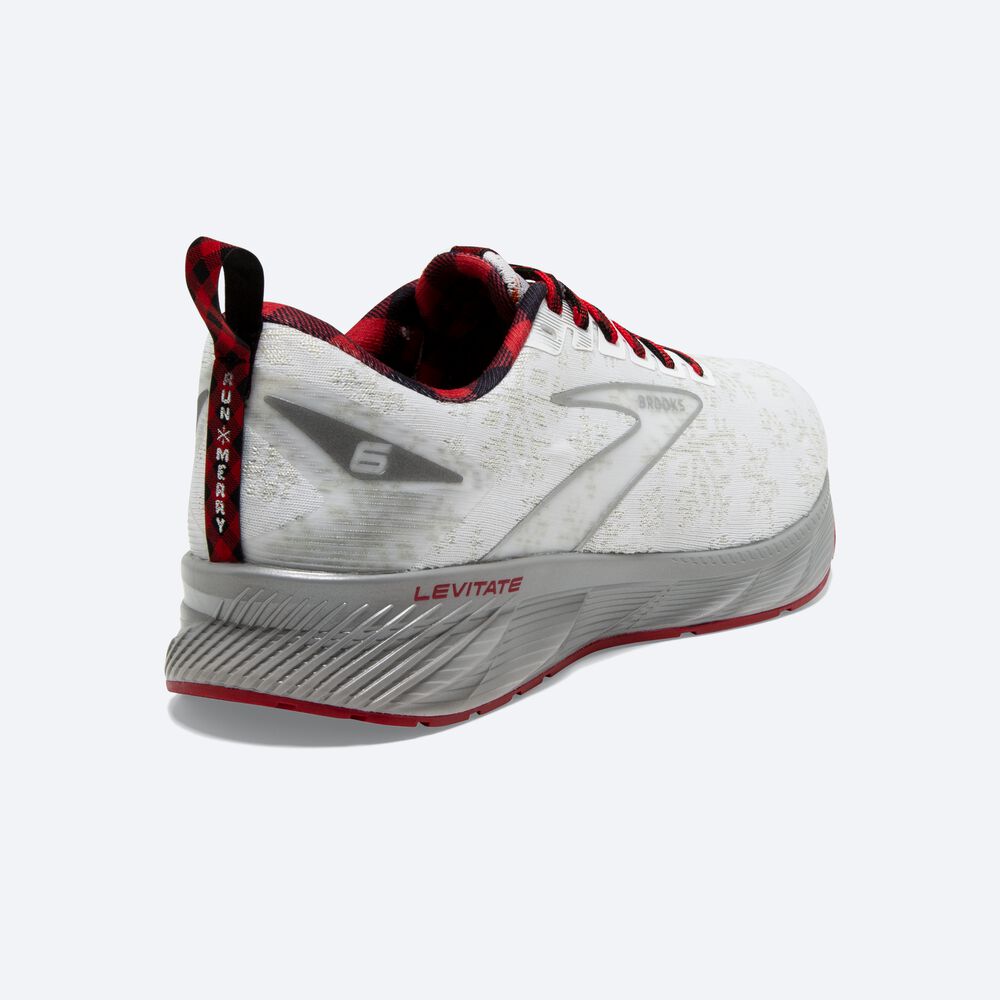 Zapatillas Running Brooks Levitate 6 Hombre Blancas/Rojas/Plateadas | CR15836