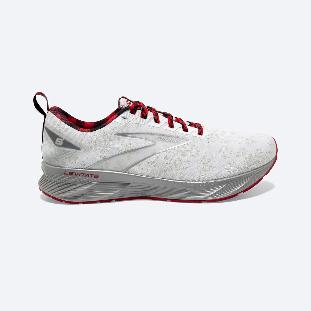 Zapatillas Running Brooks Levitate 6 Hombre Blancas/Rojas/Plateadas | CR15836