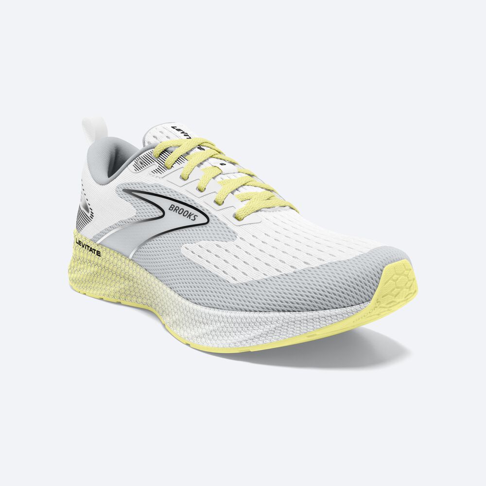 Zapatillas Running Brooks Levitate 6 Mujer Blancas/Amarillo | CR94812