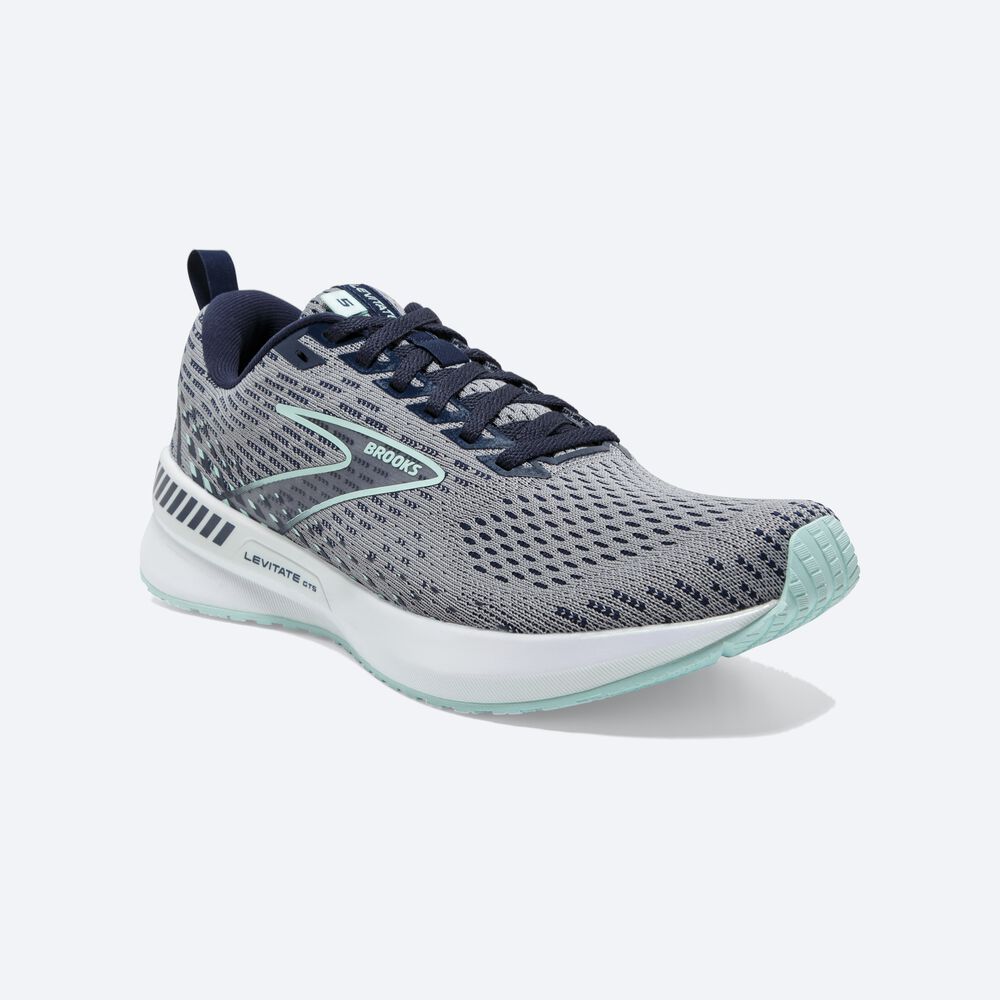 Zapatillas Running Brooks Levitate GTS 5 Mujer Gris/Azul Marino/Azules | CR20713