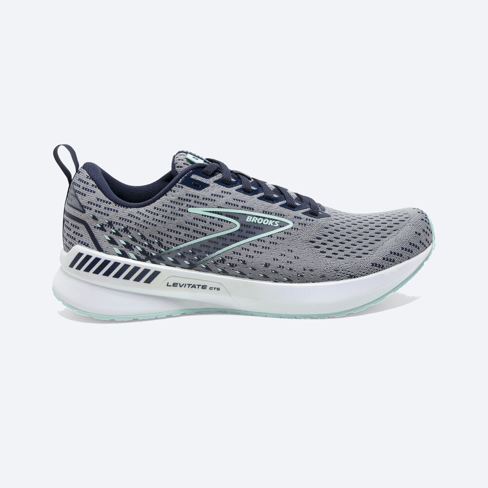 Zapatillas Running Brooks Levitate GTS 5 Mujer Gris/Azul Marino/Azules | CR20713