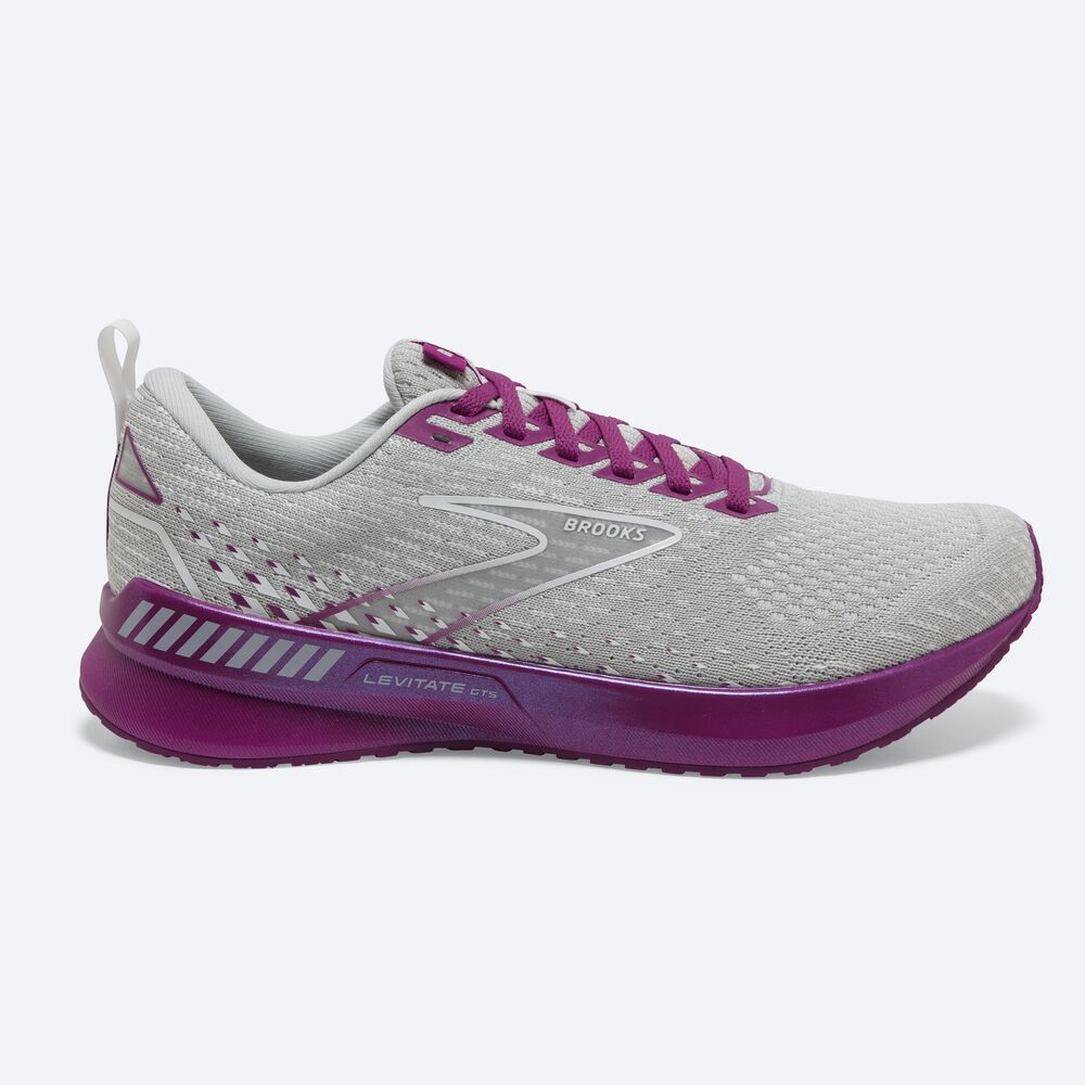 Zapatillas Running Brooks Levitate GTS 5 Mujer Gris/Lavanda | CR78216