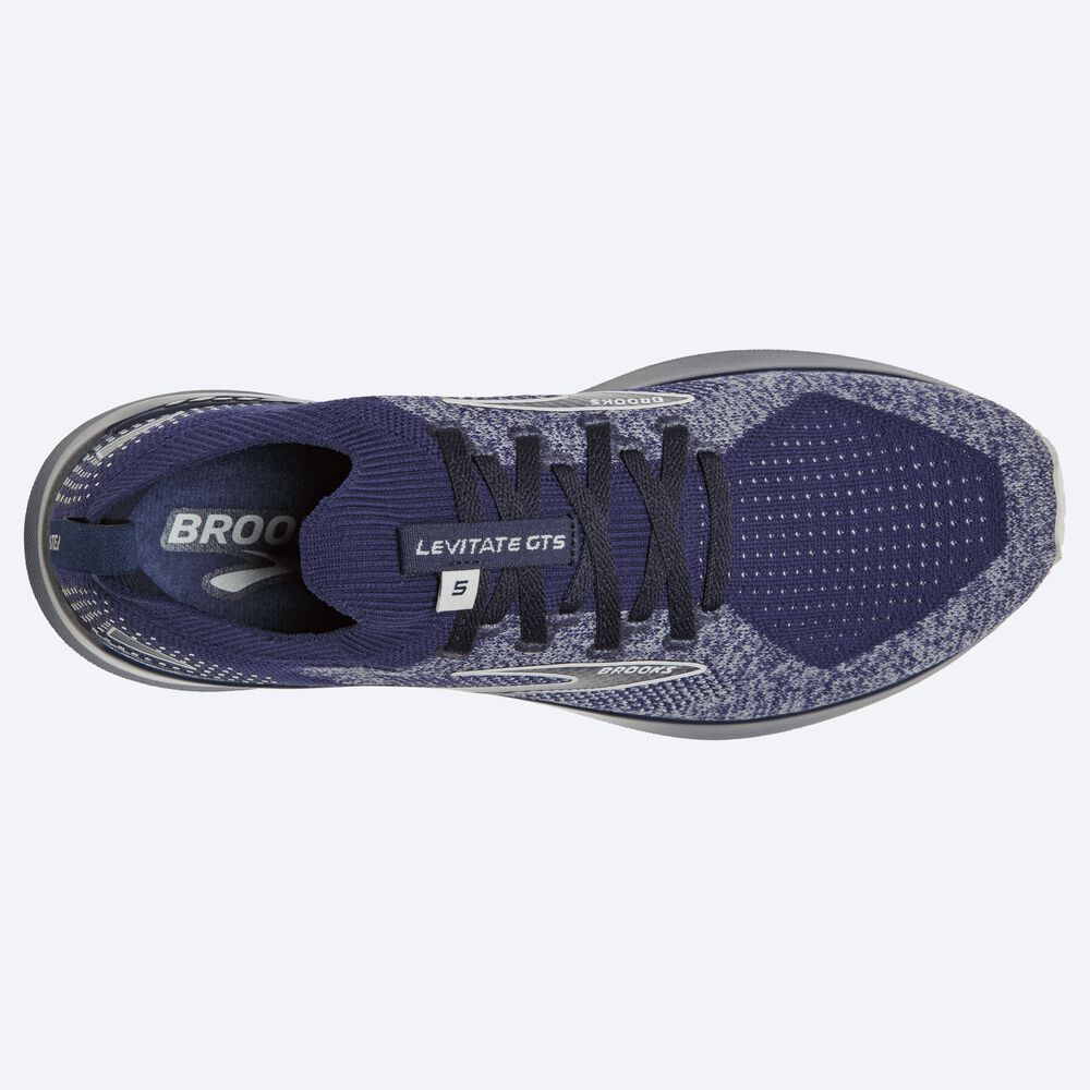 Zapatillas Running Brooks Levitate StealthFit GTS 5 Hombre Azul Marino/Gris | CR03471